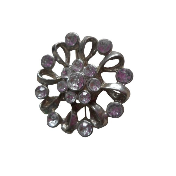 Vintage Estate Costume "Rhinestone" Silver Brooch Pin Jewelry  #3 - Picture 1 of 2